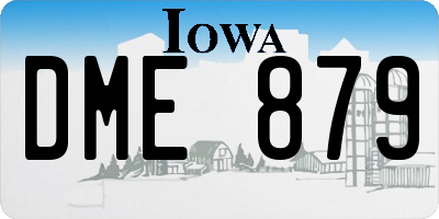 IA license plate DME879