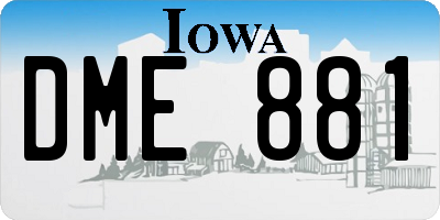 IA license plate DME881