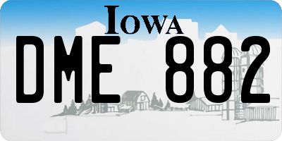 IA license plate DME882
