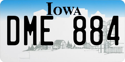 IA license plate DME884