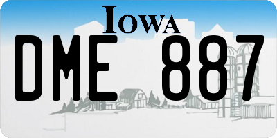 IA license plate DME887