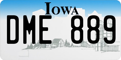 IA license plate DME889