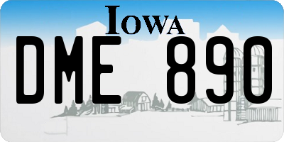 IA license plate DME890