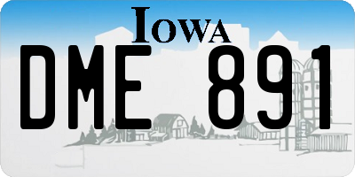 IA license plate DME891