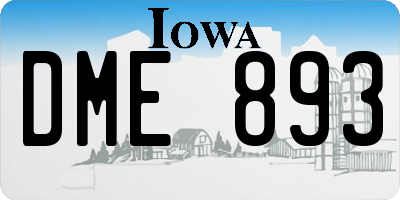 IA license plate DME893