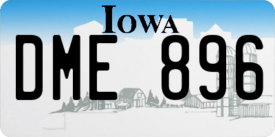 IA license plate DME896