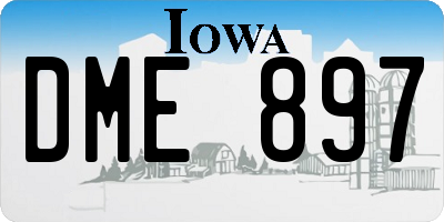 IA license plate DME897