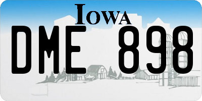 IA license plate DME898