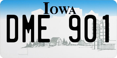 IA license plate DME901