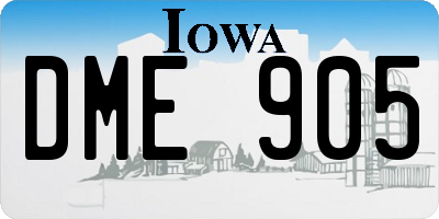IA license plate DME905