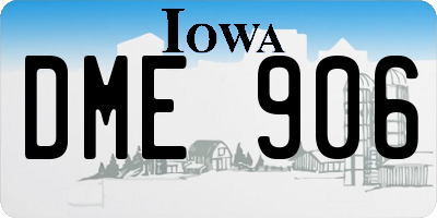 IA license plate DME906