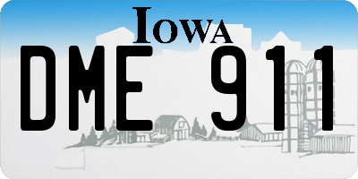 IA license plate DME911