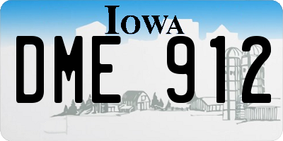 IA license plate DME912
