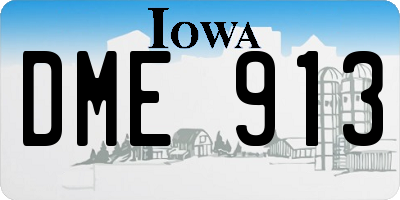 IA license plate DME913
