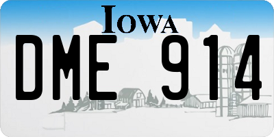 IA license plate DME914