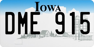 IA license plate DME915