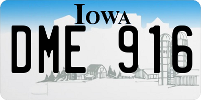 IA license plate DME916