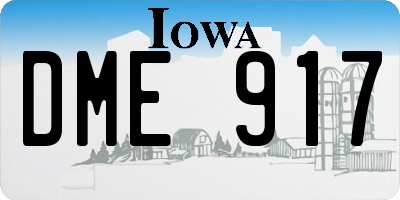IA license plate DME917