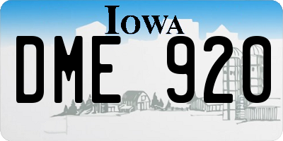 IA license plate DME920