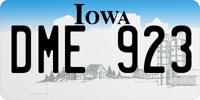IA license plate DME923