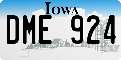 IA license plate DME924