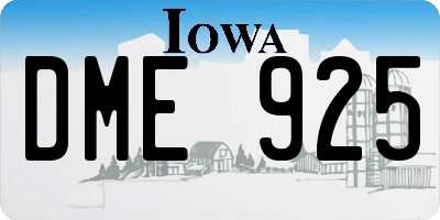 IA license plate DME925