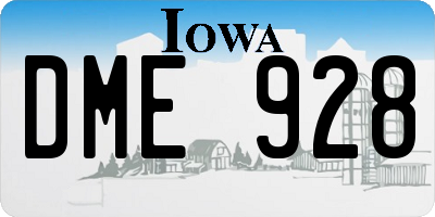 IA license plate DME928