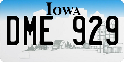IA license plate DME929