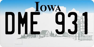 IA license plate DME931