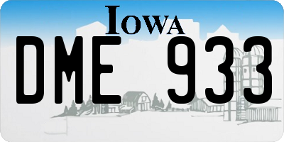 IA license plate DME933