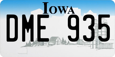 IA license plate DME935