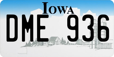 IA license plate DME936