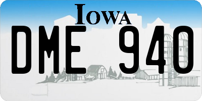 IA license plate DME940