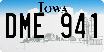 IA license plate DME941
