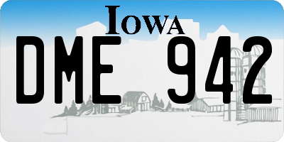 IA license plate DME942