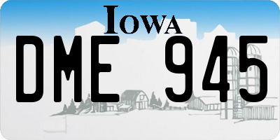 IA license plate DME945