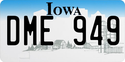 IA license plate DME949