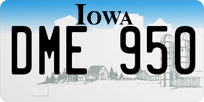 IA license plate DME950