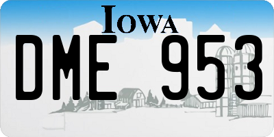 IA license plate DME953