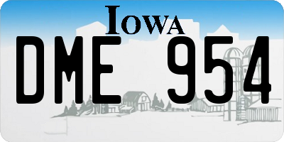 IA license plate DME954