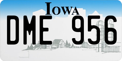 IA license plate DME956