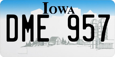 IA license plate DME957