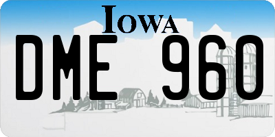 IA license plate DME960