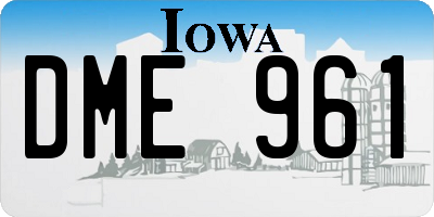 IA license plate DME961