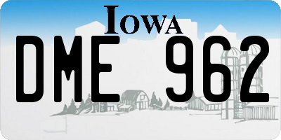 IA license plate DME962