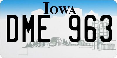 IA license plate DME963