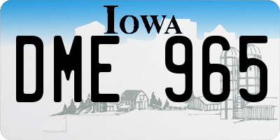 IA license plate DME965
