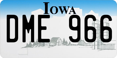IA license plate DME966