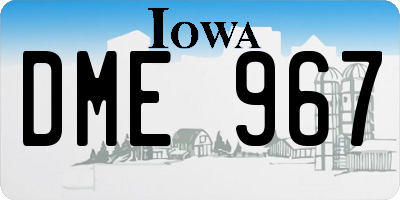 IA license plate DME967