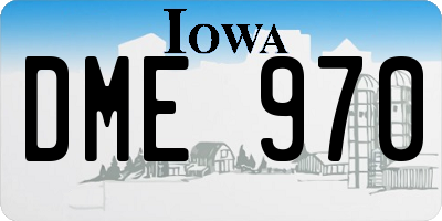 IA license plate DME970